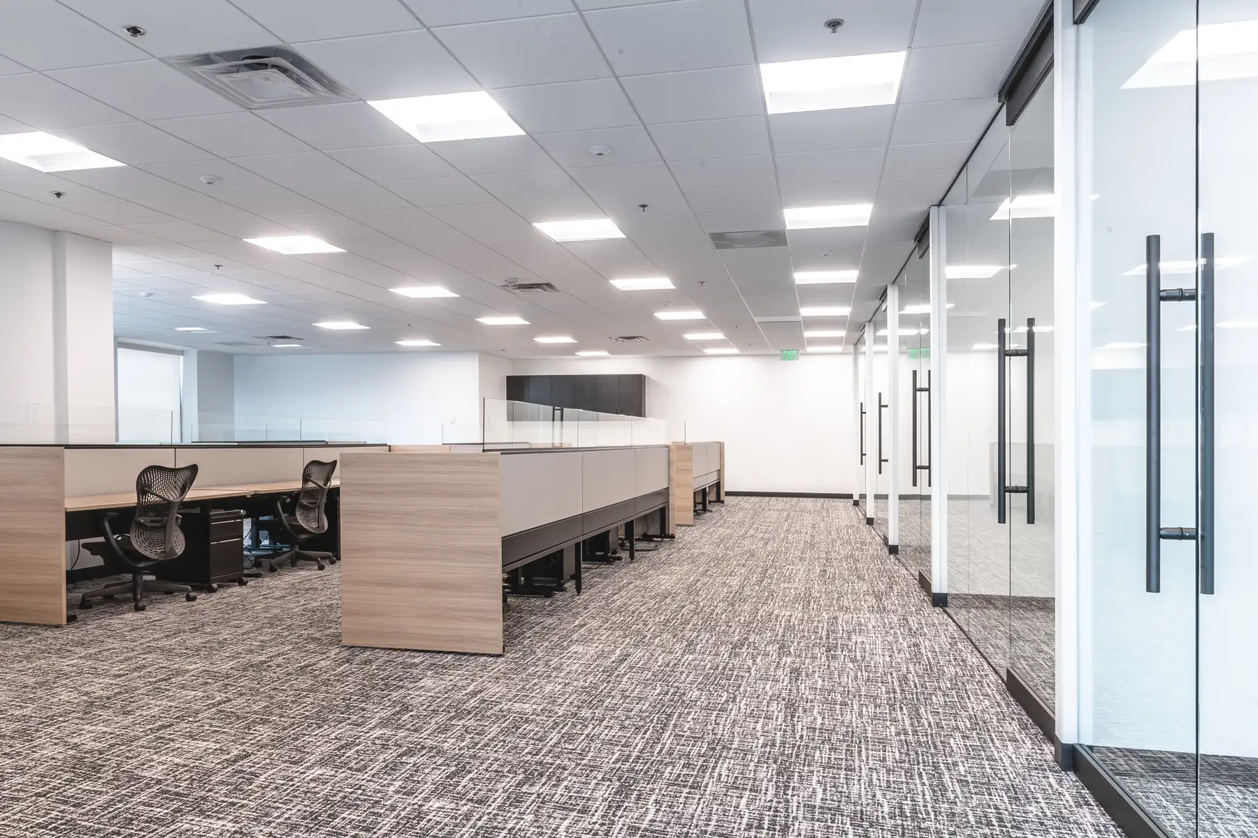 office space with desks